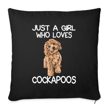 Juste une fille qui aime Cockapoos - Housse de coussin décorative 45 x 45 cm - noir - Devant