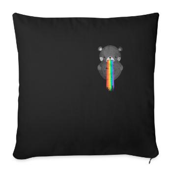 Bear Teddy Rainbow LGBT Pride Gay CSD - Sofa pillowcase 17,3'' x 17,3'' (45 x 45 cm) - black - Front