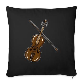 Violine - Sofakissenbezug 45 x 45 cm - Schwarz - Vorne