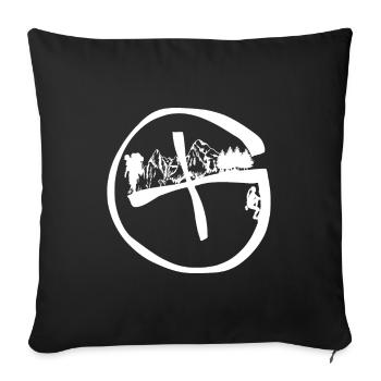 Geocaching motif - Housse de coussin décorative 45 x 45 cm - noir - Devant