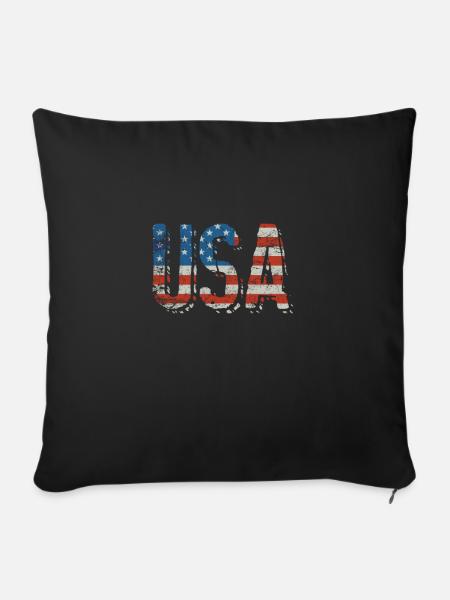USA - Sofakissenbezug 45 x 45 cm - Schwarz