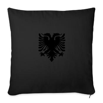 Albanischer Flagge - Adler Albanien Kosovo Albaner - Sofakissenbezug 45 x 45 cm - Schwarz - Vorne