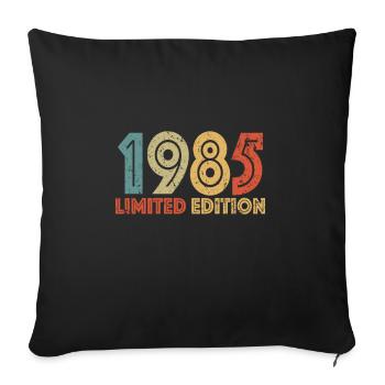 Limited edition 1985 - Sofa pillowcase 17,3'' x 17,3'' (45 x 45 cm) - black - Front
