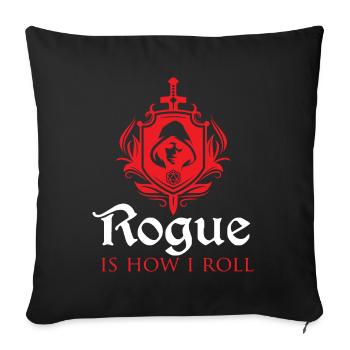 RPG-Spiele Rogue ist, wie ich rolle - Sofakissenbezug 45 x 45 cm - Schwarz - Vorne