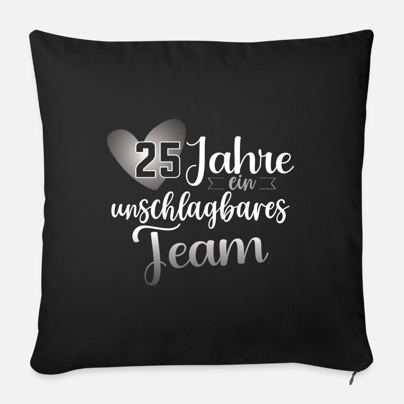 Traumpaar seit 25 Jahren Silberhochzeit Geschenk - Sofakissenbezug 45 x 45 cm - Schwarz
