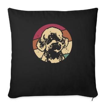 Poodle Dog Vintage Retro - Sofa pillowcase 17,3'' x 17,3'' (45 x 45 cm) - black - Front