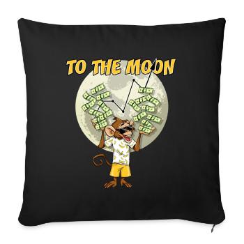 Trading the stock To the Moon Apes Meme Exchange - Sofa pillowcase 17,3'' x 17,3'' (45 x 45 cm) - black - Front