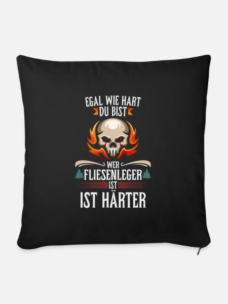 Fliesenleger Fliesen - Sofakissenbezug 45 x 45 cm - Schwarz