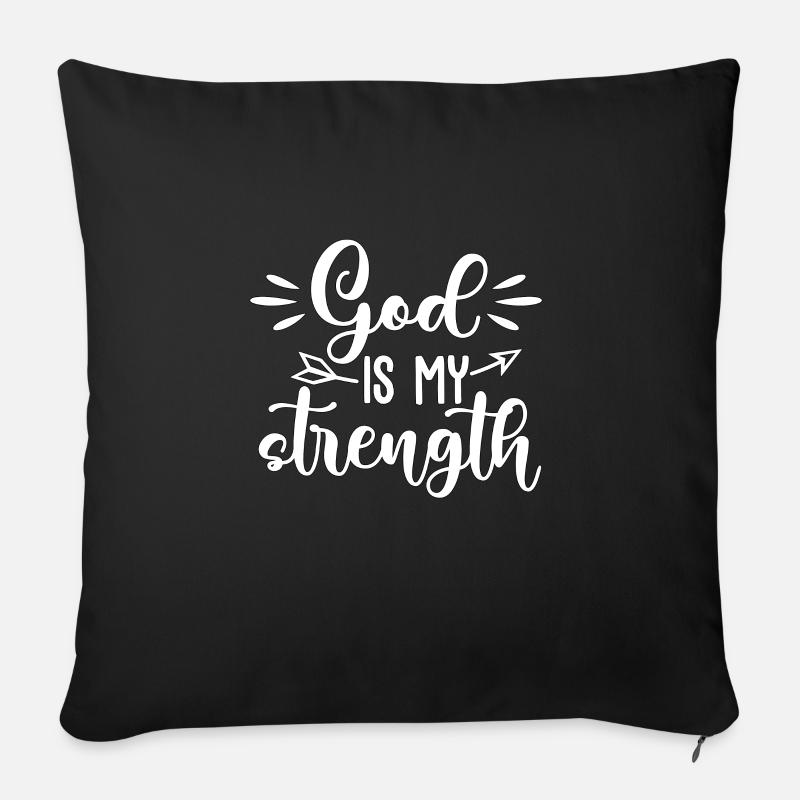 Christlicher Designgott ist meine Stärke - Sofakissenbezug 45 x 45 cm - Schwarz