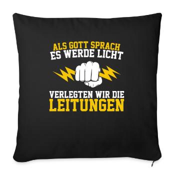 Männer Elektriker Baustelle Elektroniker Lustiger - Sofakissenbezug 45 x 45 cm - Schwarz - Vorne