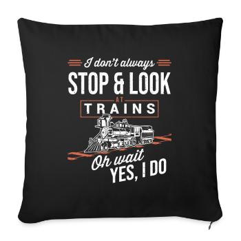 Locomotive locomotive à vapeur locomotive ferroviaire locomotive à vapeur - Housse de coussin décorative 45 x 45 cm - noir - Devant