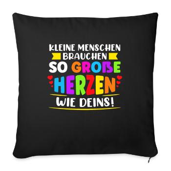 Erzieherin Geschenkidee | Lustiger Erzieherin - Sofakissenbezug 45 x 45 cm - Schwarz - Vorne