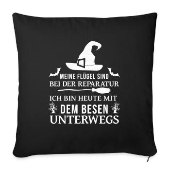 Lustiger Hexen Spruch | Halloween Kostüm | Hexe - Sofakissenbezug 45 x 45 cm - Schwarz - Vorne