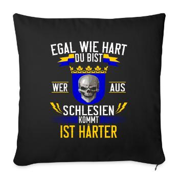 Schlesier Oberschlesien Schlesien Spruch Herren - Sofakissenbezug 45 x 45 cm - Schwarz - Vorne