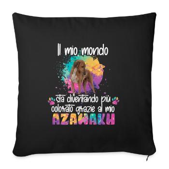 Mondo colorato grazie al mio Azawakh cane - Sofakissenbezug 45 x 45 cm - Schwarz - Vorne