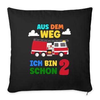 Aus dem Weg Ich bin schon 2 - 2. Geburtstag 2 - Sofakissenbezug 45 x 45 cm - Schwarz - Vorne