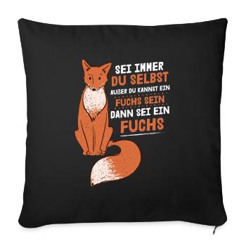 Füchse Niedlicher Fuchs Fuchs Motiv Schöner - Sofakissenbezug 45 x 45 cm - Schwarz - Vorne