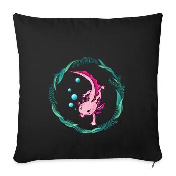 Axolotl - Sofa pillowcase 17,3'' x 17,3'' (45 x 45 cm) - black - Front