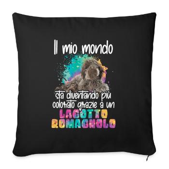Mondo colorato Lagotto romagnolo canne - Housse de coussin décorative 45 x 45 cm - noir - Devant