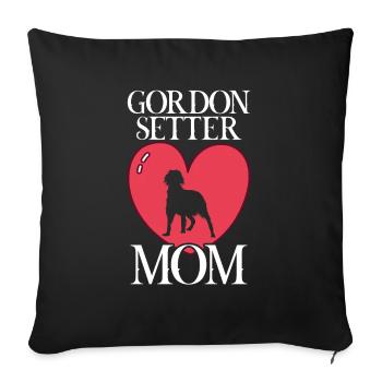 gordon setter maman chien - Housse de coussin décorative 45 x 45 cm - noir - Devant