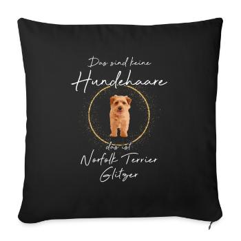 Das ist Norfolk Terrier Glitzer Hund - Sofakissenbezug 45 x 45 cm - Schwarz - Vorne