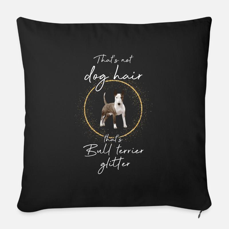 Das ist Bullterrier Glitzer Bull terrier - Sofakissenbezug 45 x 45 cm - Schwarz