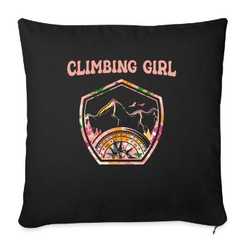 Climbing Mountaineering Climbers - Sofa pillowcase 17,3'' x 17,3'' (45 x 45 cm) - black - Front