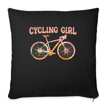 Vélo de route Vélo de route Cyclisme Cycliste - Housse de coussin décorative 45 x 45 cm - noir - Devant