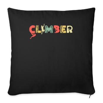 Escalade rétro Sports de montagne Vintage Climber - Housse de coussin décorative 45 x 45 cm - noir - Devant