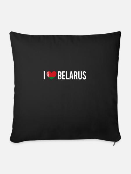 I love Belarus Fahne - Sofakissenbezug 45 x 45 cm - Schwarz