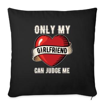Saint-Valentin Saint-Valentin - Housse de coussin décorative 45 x 45 cm - noir - Devant