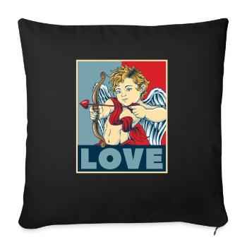 Saint-Valentin Saint-Valentin - Housse de coussin décorative 45 x 45 cm - noir - Devant