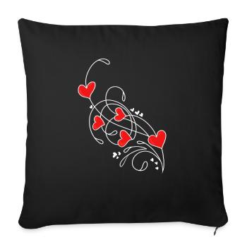 Saint-Valentin Saint-Valentin - Housse de coussin décorative 45 x 45 cm - noir - Devant