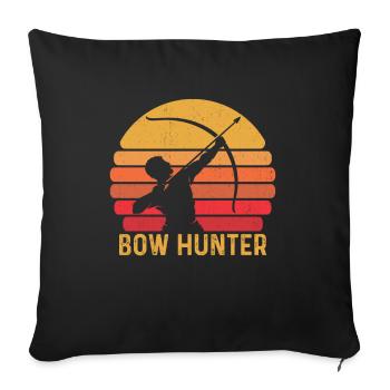 Retro Hunter Archer Bow Hunting Archery - Sofa pillowcase 17,3'' x 17,3'' (45 x 45 cm) - black - Front