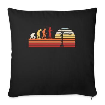 Retro Crane Construction Crane Vintage Crane Driver Crane Operator - Sofa pillowcase 17,3'' x 17,3'' (45 x 45 cm) - black - Front
