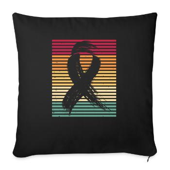 Rétro Cancer du sein Vintage Cancer - Housse de coussin décorative 45 x 45 cm - noir - Devant