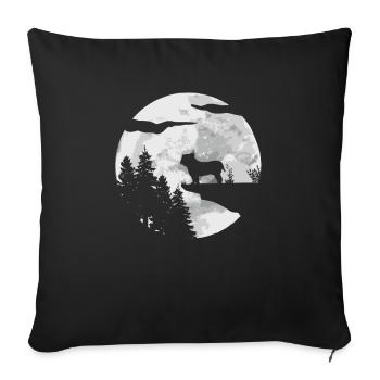 Chien Bouledogue - Housse de coussin décorative 45 x 45 cm - noir - Devant