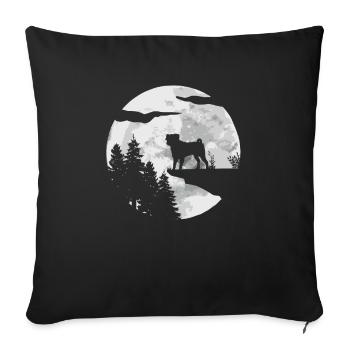 Chien carlin - Housse de coussin décorative 45 x 45 cm - noir - Devant