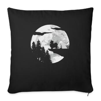 Papillon Chien - Housse de coussin décorative 45 x 45 cm - noir - Devant