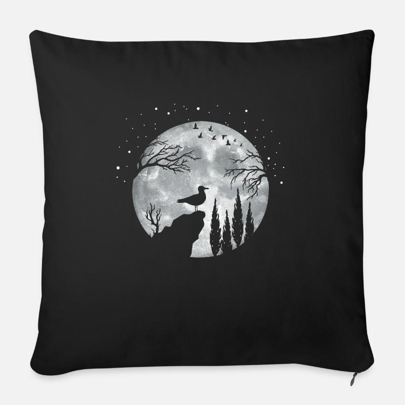 Möwe Seemöwe - Sofakissenbezug 45 x 45 cm - Schwarz