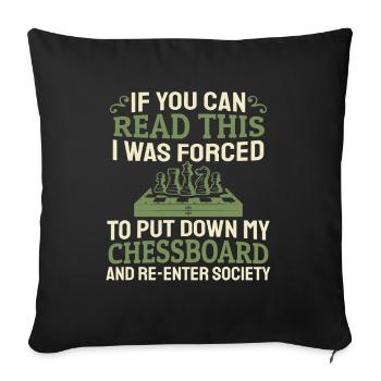 Chess chess piece - Sofa pillowcase 17,3'' x 17,3'' (45 x 45 cm) - black - Front