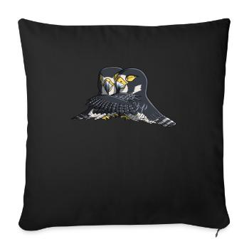 Vogel Wanderfalke - Sofakissenbezug 45 x 45 cm - Schwarz - Vorne