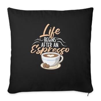 Espresso Kaffee - Sofakissenbezug 45 x 45 cm - Schwarz - Vorne