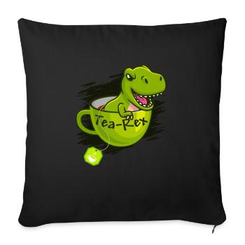 T-Rex Tee Rex Thé Rex - Housse de coussin décorative 45 x 45 cm - noir - Devant