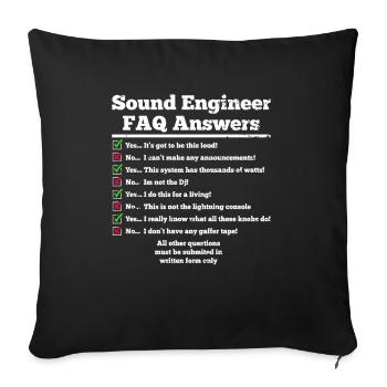 Tontechniker Sound Audio Engineer - Sofakissenbezug 45 x 45 cm - Schwarz - Vorne