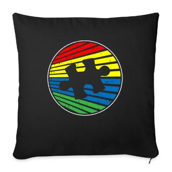 Autism Autistic - Sofa pillowcase 17,3'' x 17,3'' (45 x 45 cm) - black - Front