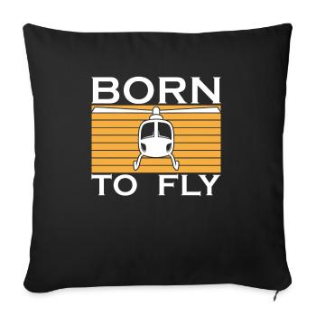 Helicopter Helicopter Pilot Heli - Sofa pillowcase 17,3'' x 17,3'' (45 x 45 cm) - black - Front