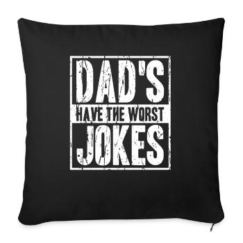 Blagues du père - Housse de coussin décorative 45 x 45 cm - noir - Devant