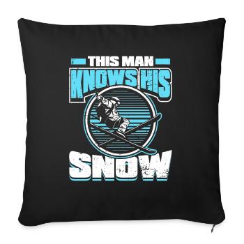 Ski Skiing Skis - Sofa pillowcase 17,3'' x 17,3'' (45 x 45 cm) - black - Front