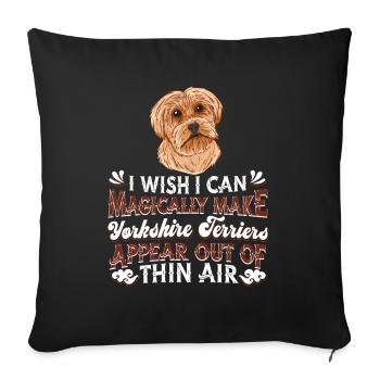Yorkshire Terrier Dog - Sofa pillowcase 17,3'' x 17,3'' (45 x 45 cm) - black - Front